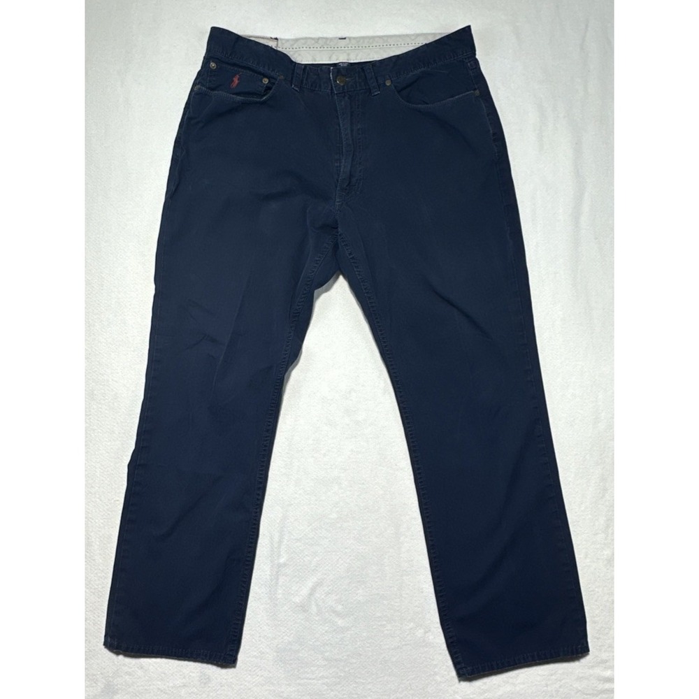 Polo Ralph Lauren Pants Mens 36x30 Blue Chino 5 Pocket Straight